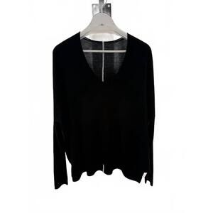 NEW HENRY CHRIST women's batwing v neck sweater in black